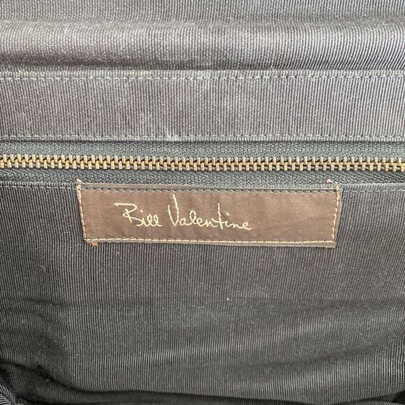 Bill Valentine red leather clutch purse retro black moc croc trim shoulder bag - Picture 8 of 12